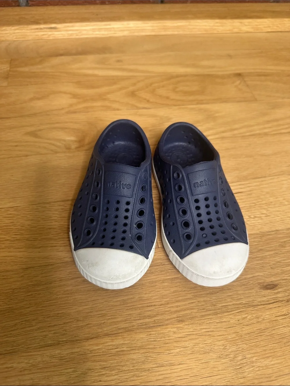 Native Kids Slip-On Water Shoes in Navy with White Toe